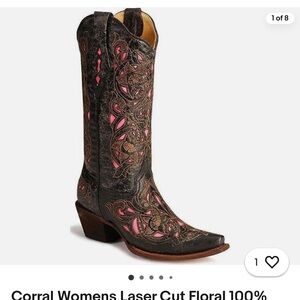 Corral Vintage Laser Cut Floral Leather Boot